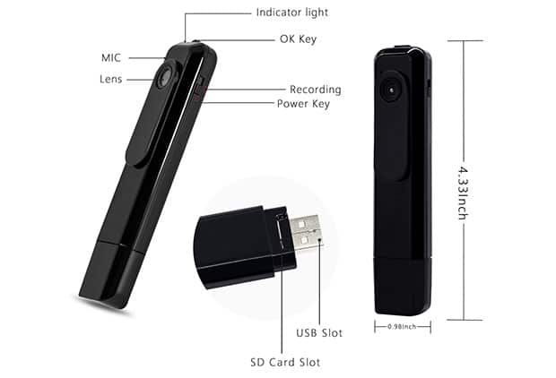 Ehomful E17 Mini Body Pen Hidden Spy Camera - 4